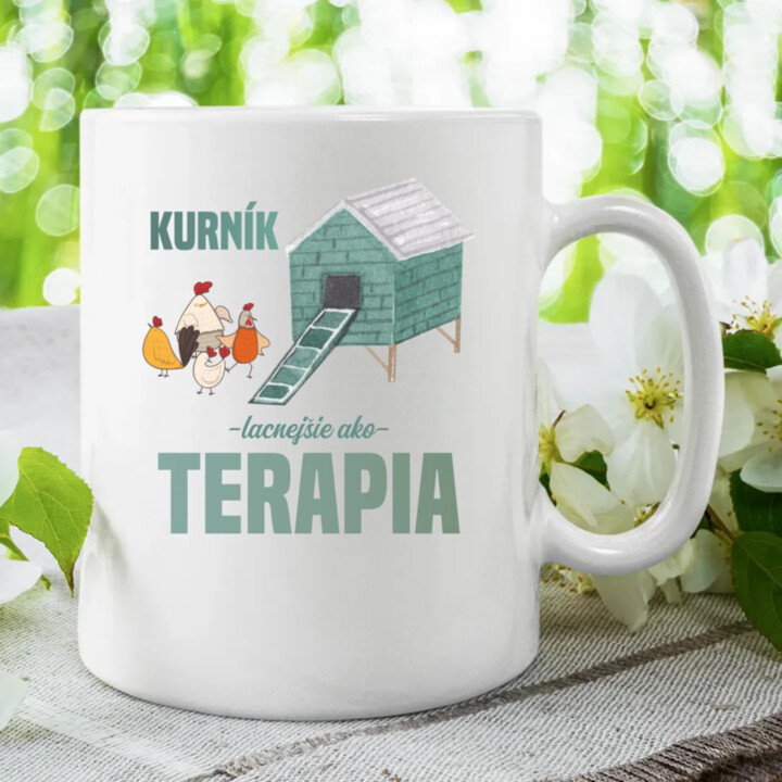 Kurník - lacnejšie ako terapia - keramický hrnček s potlačou