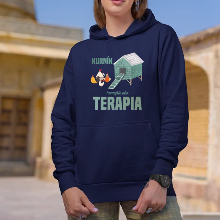 Kurník - lacnejšie ako terapia  - dámska mikina s potlačou