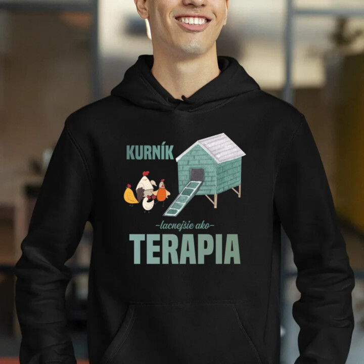 Kurník - lacnejšie ako terapia  - pánska mikina s potlačou