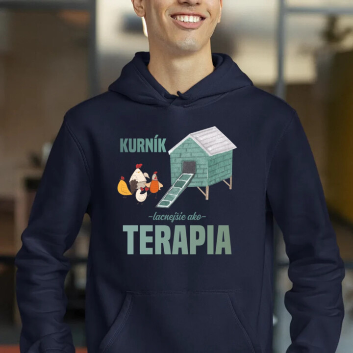 Kurník - lacnejšie ako terapia  - pánska mikina s potlačou