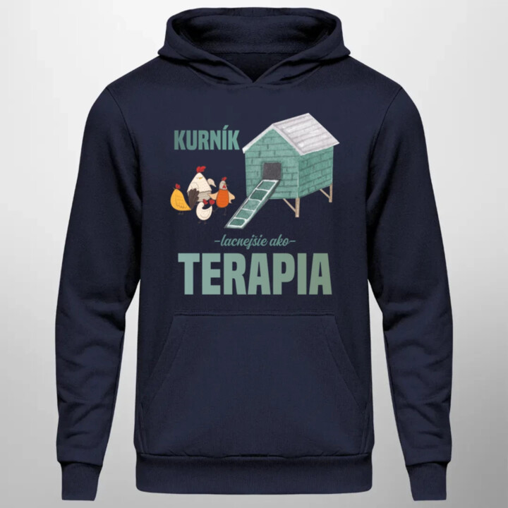 Kurník - lacnejšie ako terapia  - pánska mikina s potlačou