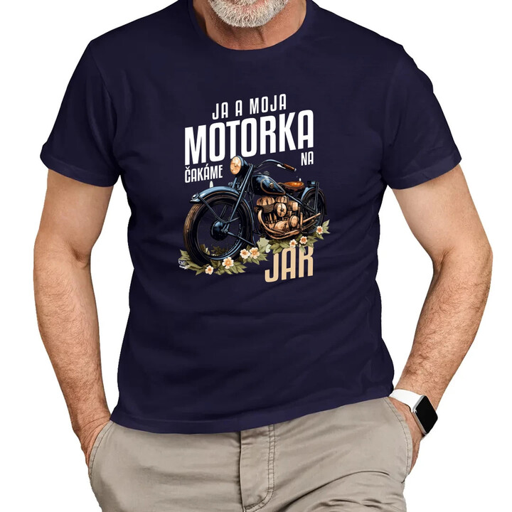 Ja a moja motorka čakáme na jar - pánske tričko s potlačou
