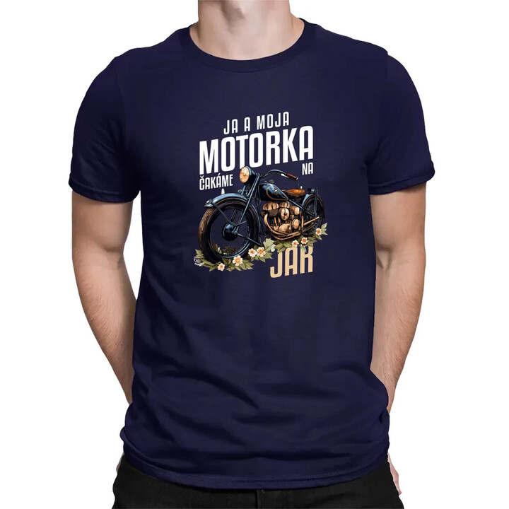 Ja a moja motorka čakáme na jar - pánske tričko s potlačou