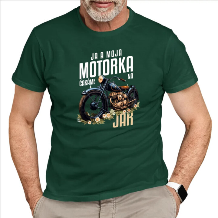 Ja a moja motorka čakáme na jar - pánske tričko s potlačou