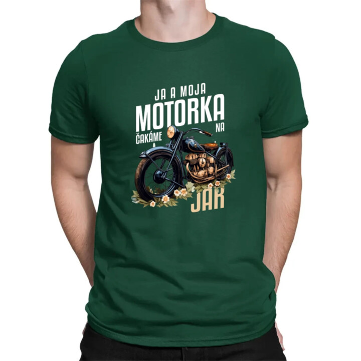 Ja a moja motorka čakáme na jar - pánske tričko s potlačou