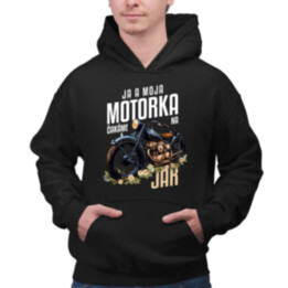 Ja a moja motorka čakáme na jar  - pánska mikina s potlačou