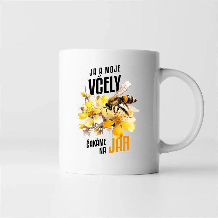Ja a moje včely čakáme na jar - keramický hrnček s potlačou