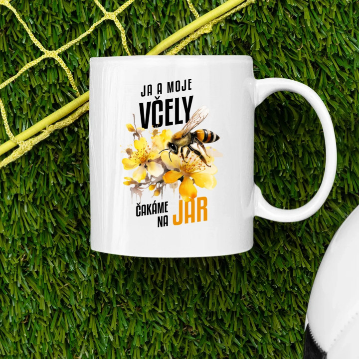 Ja a moje včely čakáme na jar - keramický hrnček s potlačou