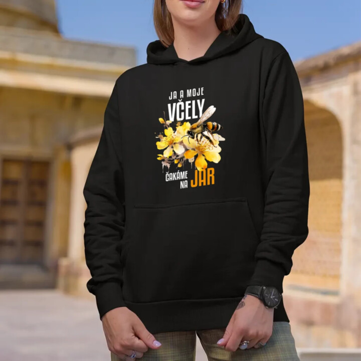 Ja a moje včely čakáme na jar  - dámska mikina s potlačou