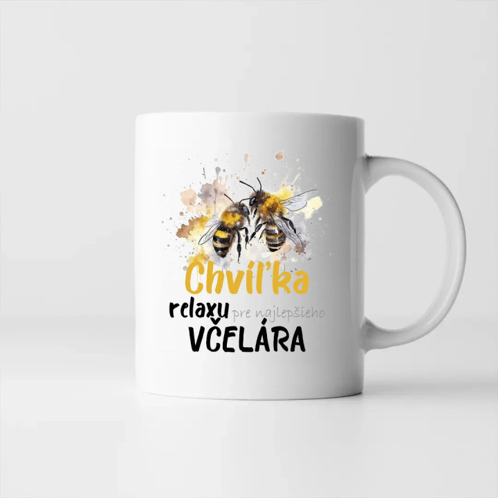 Chvíľka relaxu pre najlepšieho včelára - keramický hrnček s potlačou
