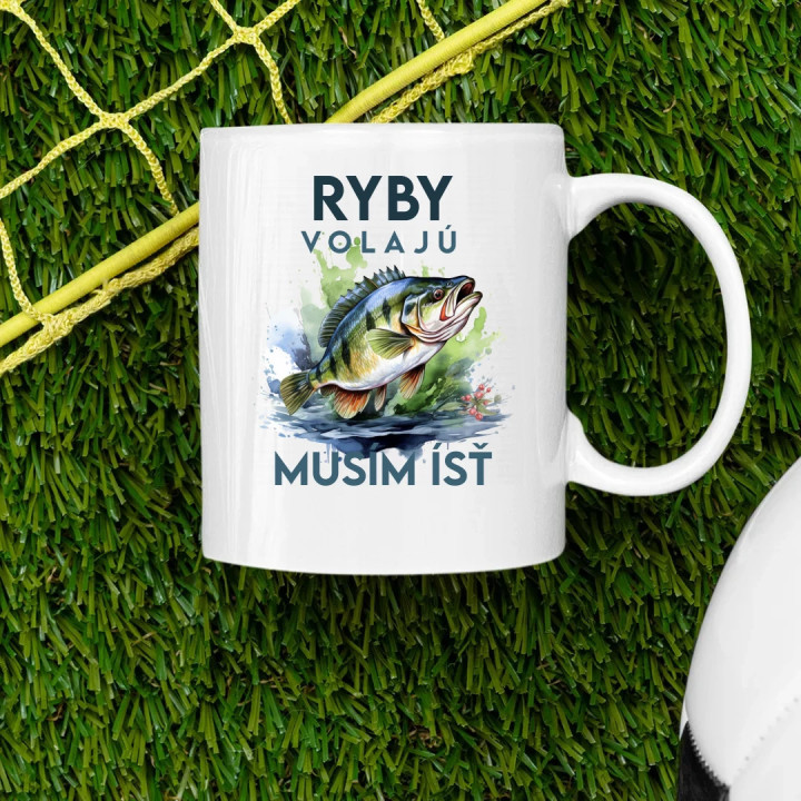 Ryby volajú, musím ísť - verzia 3 - keramický hrnček s potlačou