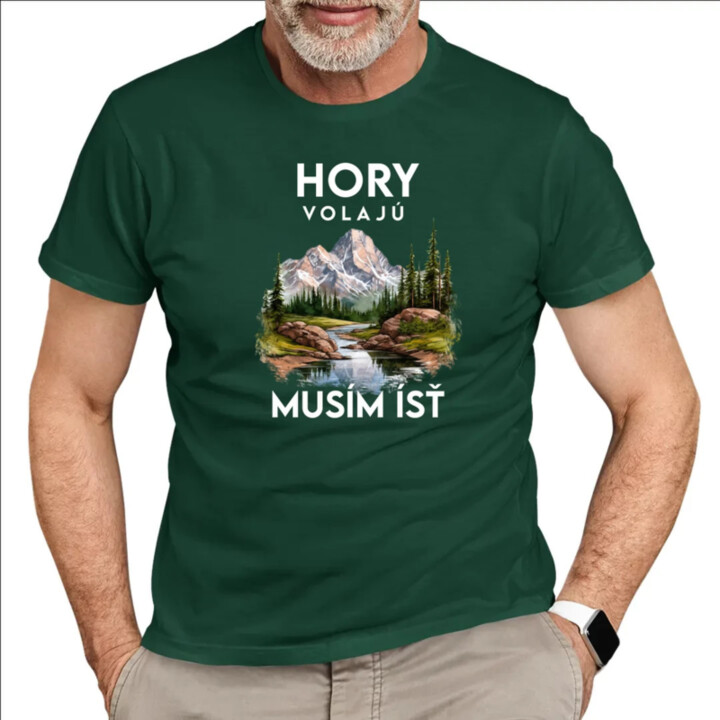 Hory volajú, musím ísť  - verzia 3 - pánske tričko s potlačou