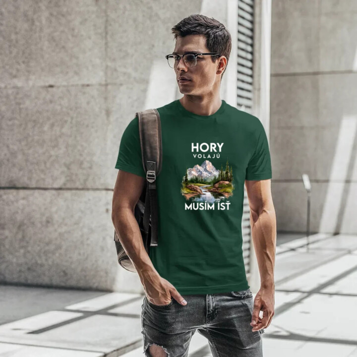 Hory volajú, musím ísť  - verzia 3 - pánske tričko s potlačou