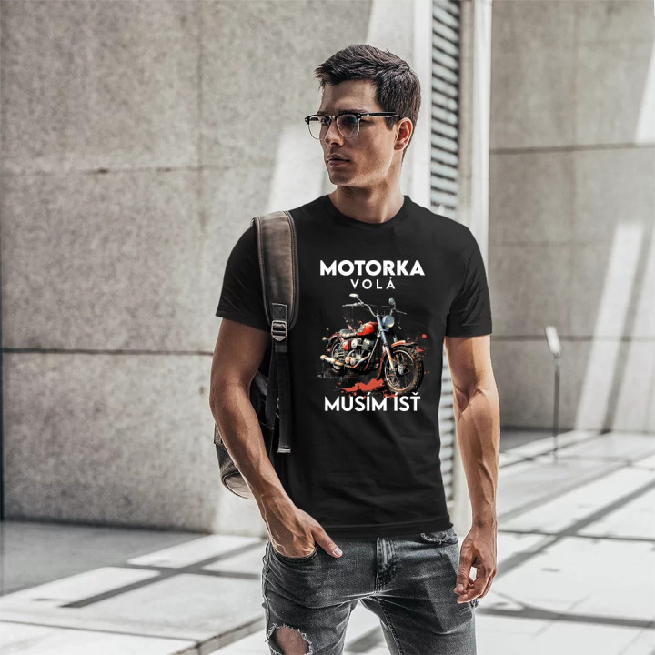 Motorka volá, musím ísť - verzia 2 - pánske tričko s potlačou