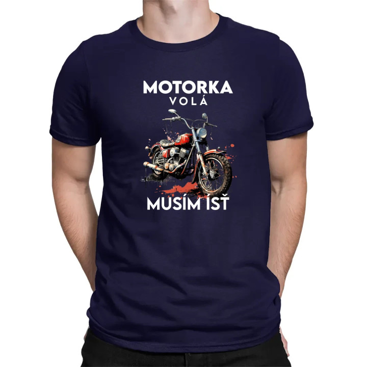 Motorka volá, musím ísť - verzia 2 - pánske tričko s potlačou