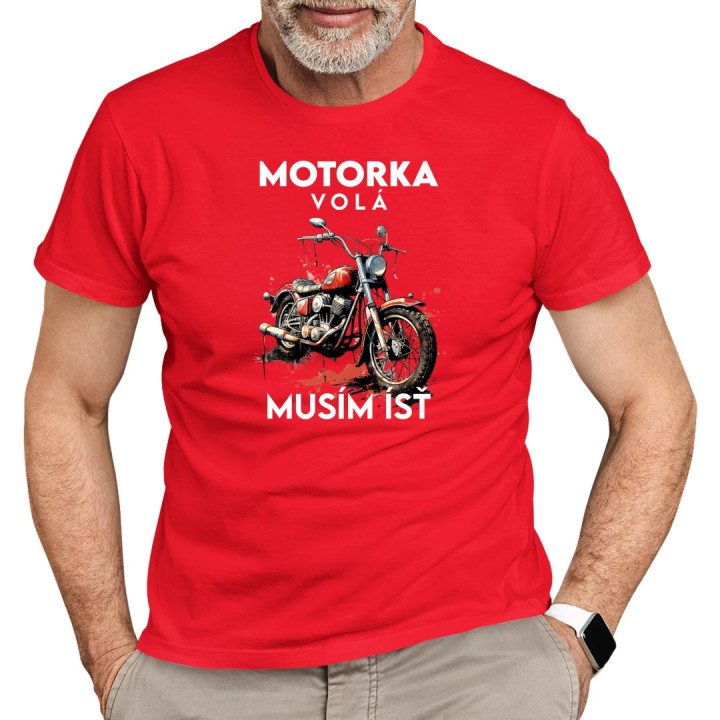 Motorka volá, musím ísť - verzia 2 - pánske tričko s potlačou