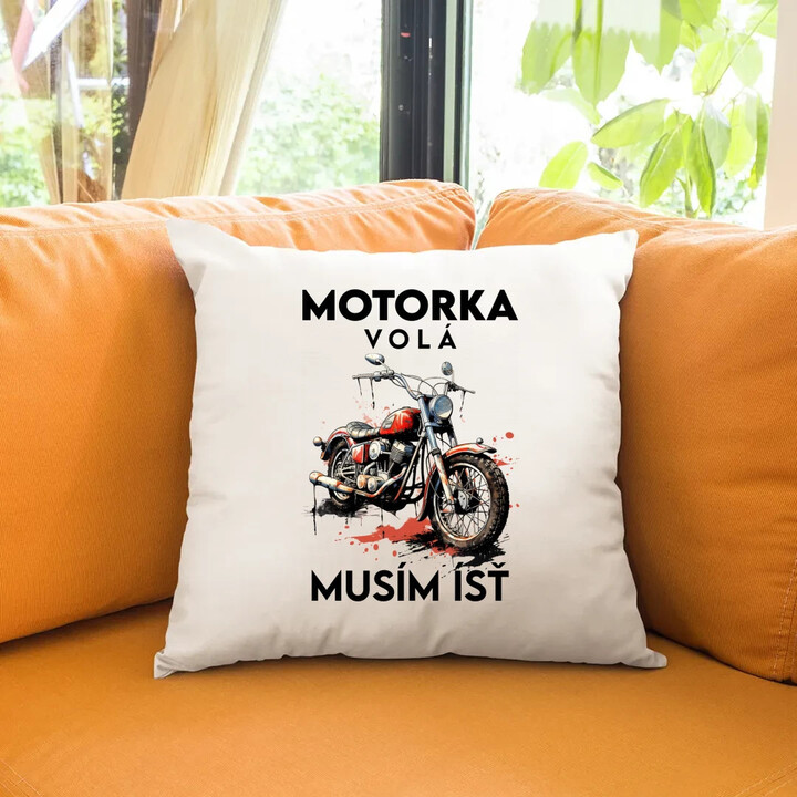Motorka volá, musím ísť - verzia 2 - vankúš s potlačou