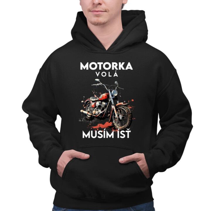Motorka volá, musím ísť - verzia 2  - pánska mikina s potlačou