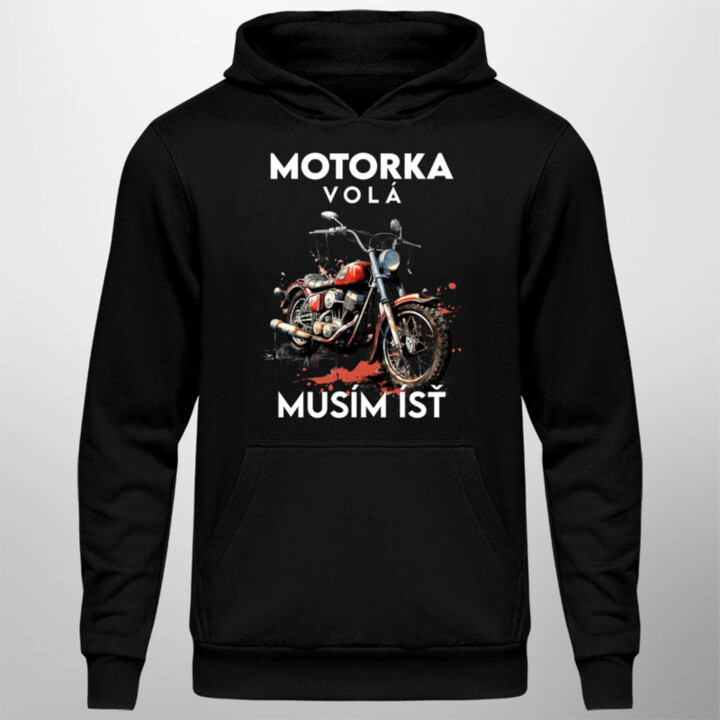 Motorka volá, musím ísť - verzia 2  - pánska mikina s potlačou