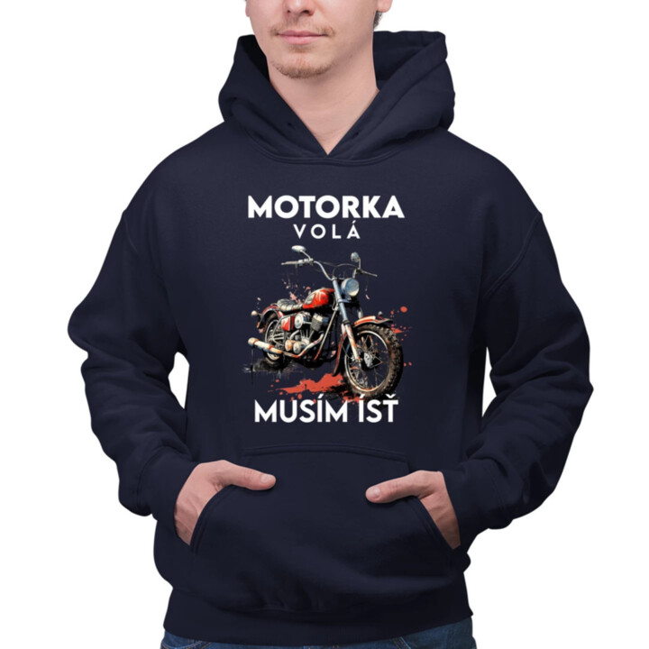 Motorka volá, musím ísť - verzia 2  - pánska mikina s potlačou