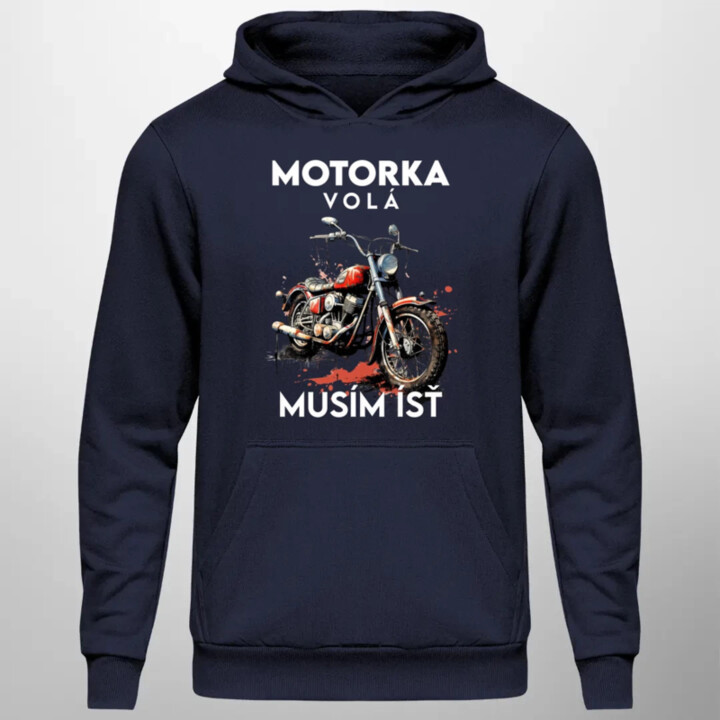 Motorka volá, musím ísť - verzia 2  - pánska mikina s potlačou