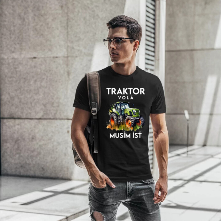 Traktor volá, musím ísť  - verzia 2 - pánske tričko s potlačou