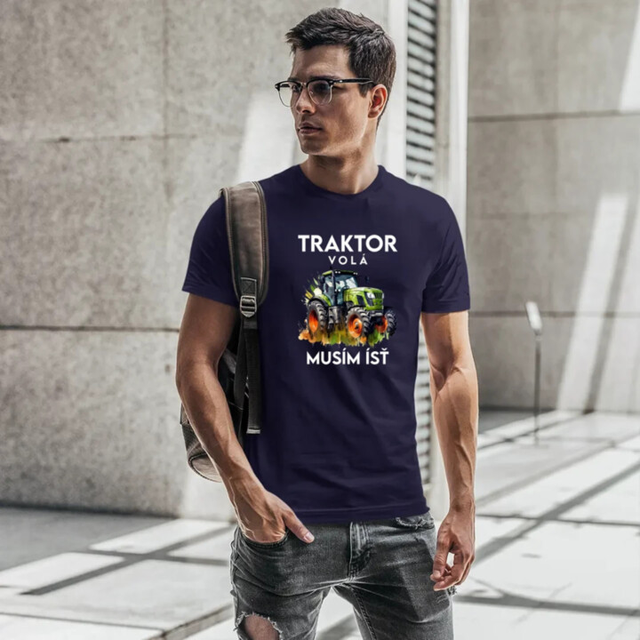 Traktor volá, musím ísť  - verzia 2 - pánske tričko s potlačou