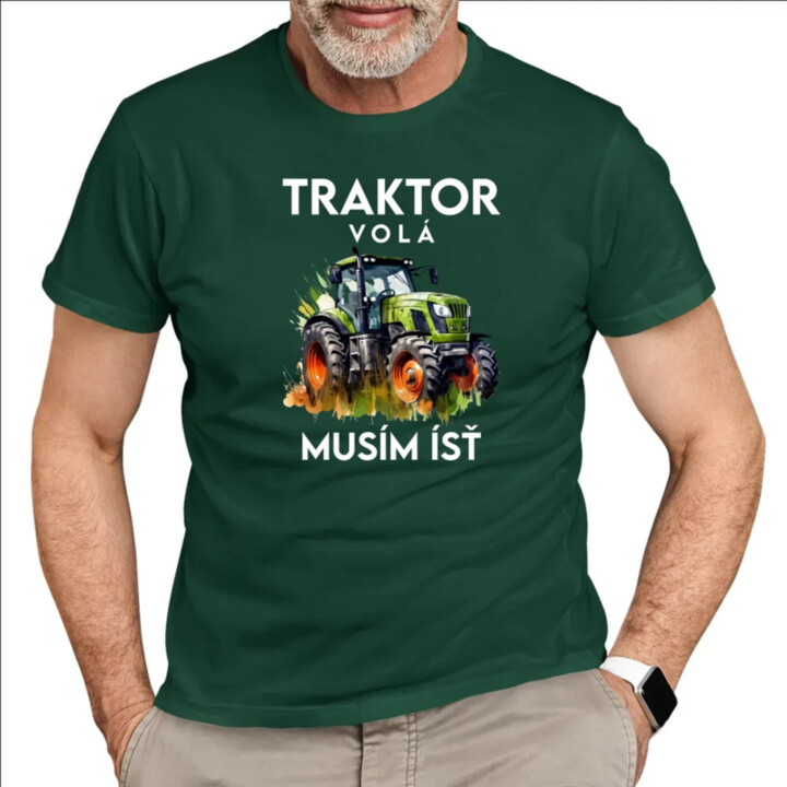 Traktor volá, musím ísť  - verzia 2 - pánske tričko s potlačou