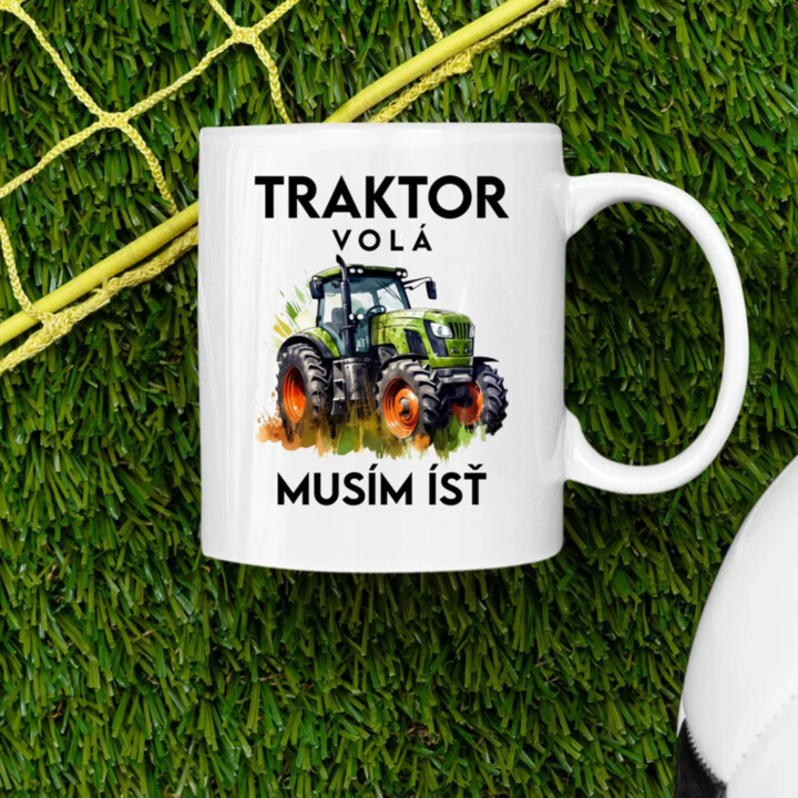 Traktor volá, musím ísť  - verzia 2 - keramický hrnček s potlačou