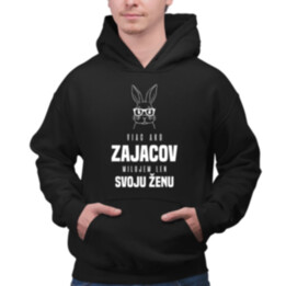 Viac ako zajacov milujem len svoju ženu  - pánska mikina s potlačou