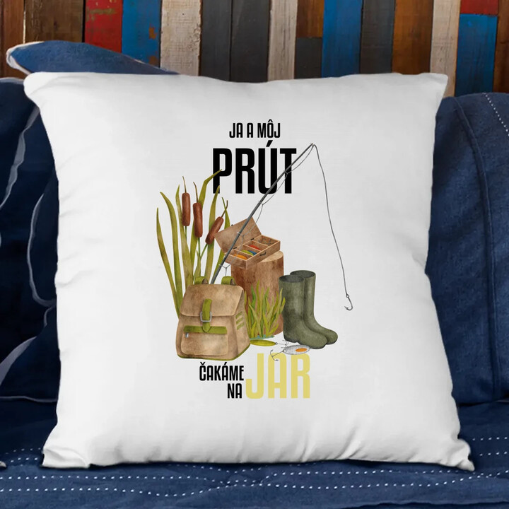Ja a môj prút čakáme na jar - vankúš s potlačou