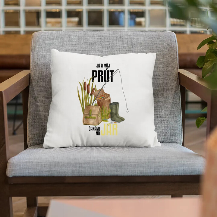Ja a môj prút čakáme na jar - vankúš s potlačou