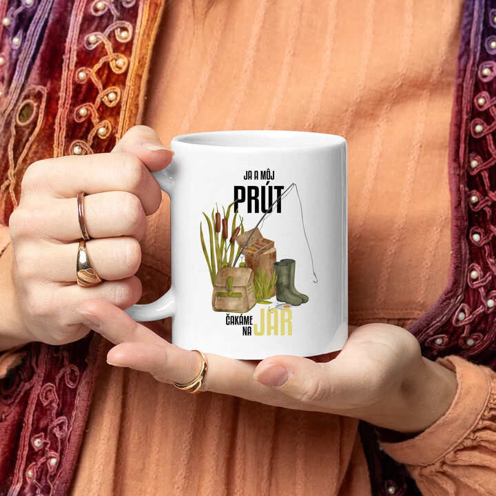 Ja a môj prút čakáme na jar - keramický hrnček s potlačou