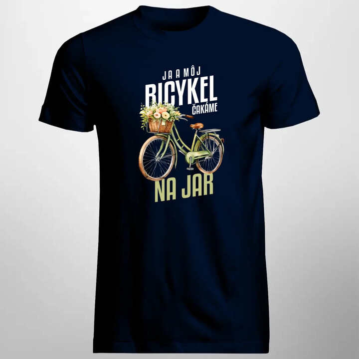 Ja a môj bicykel čakáme na jar - pánske tričko s potlačou
