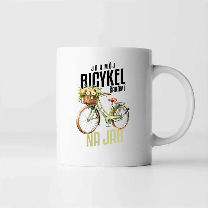 Ja a môj bicykel čakáme na jar - keramický hrnček s potlačou