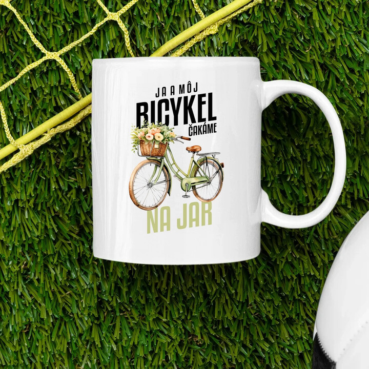 Ja a môj bicykel čakáme na jar - keramický hrnček s potlačou