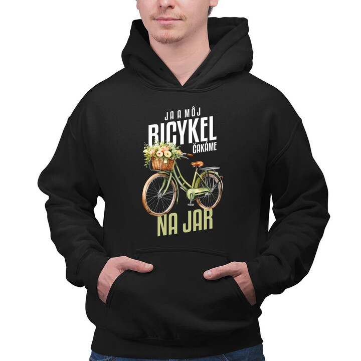 Ja a môj bicykel čakáme na jar  - pánska mikina s potlačou