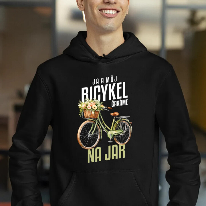 Ja a môj bicykel čakáme na jar  - pánska mikina s potlačou