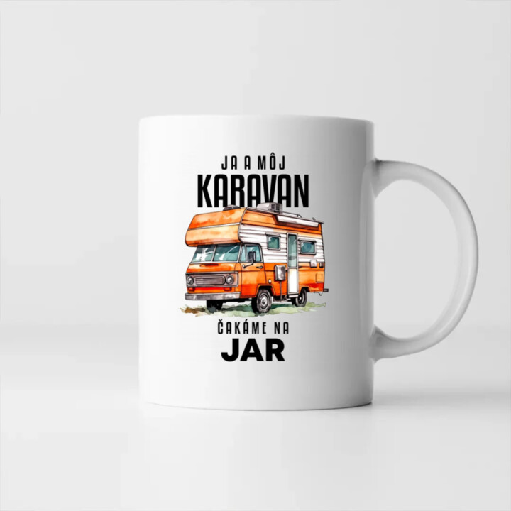 Ja a môj karavan čakáme na jar - keramický hrnček s potlačou