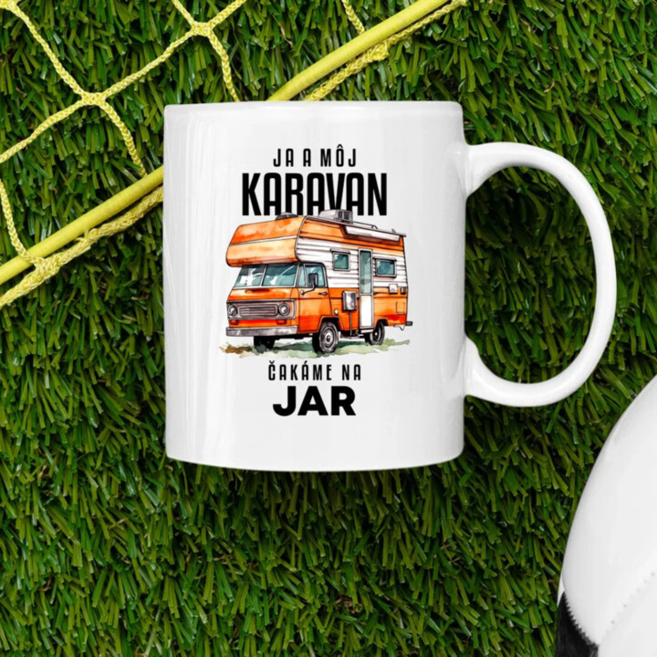 Ja a môj karavan čakáme na jar - keramický hrnček s potlačou