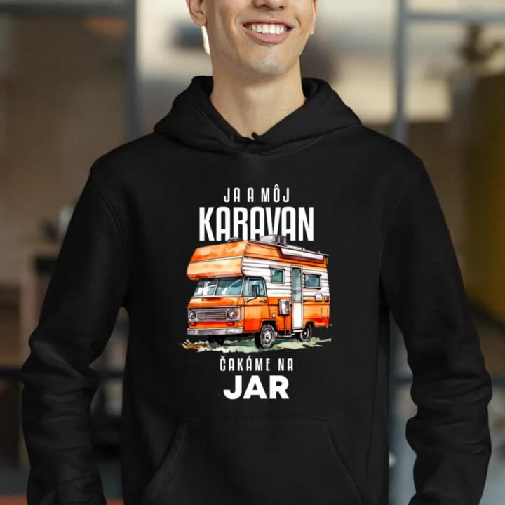 Ja a môj karavan čakáme na jar  - pánska mikina s potlačou