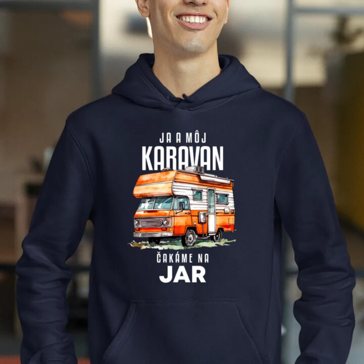 Ja a môj karavan čakáme na jar  - pánska mikina s potlačou