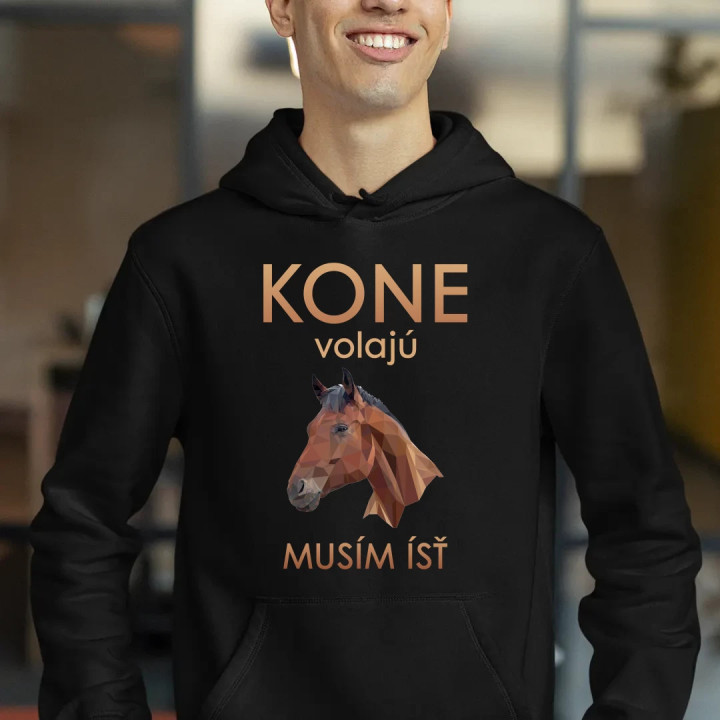 Kone volajú - musím ísť  - pánska mikina s potlačou