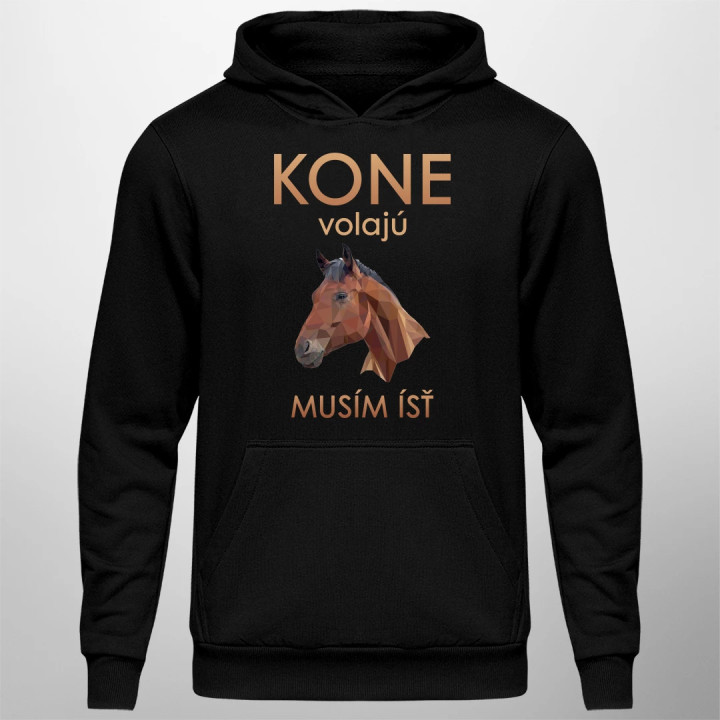 Kone volajú - musím ísť  - pánska mikina s potlačou