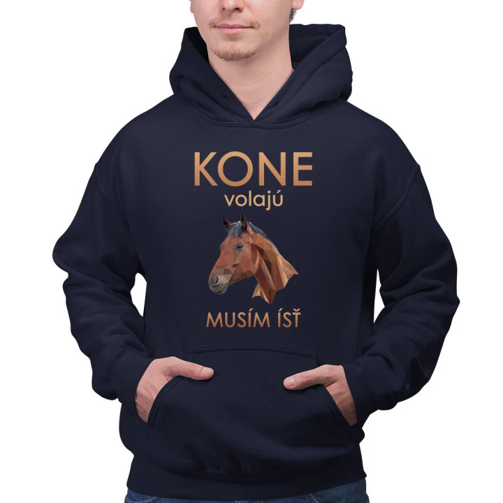 Kone volajú - musím ísť  - pánska mikina s potlačou