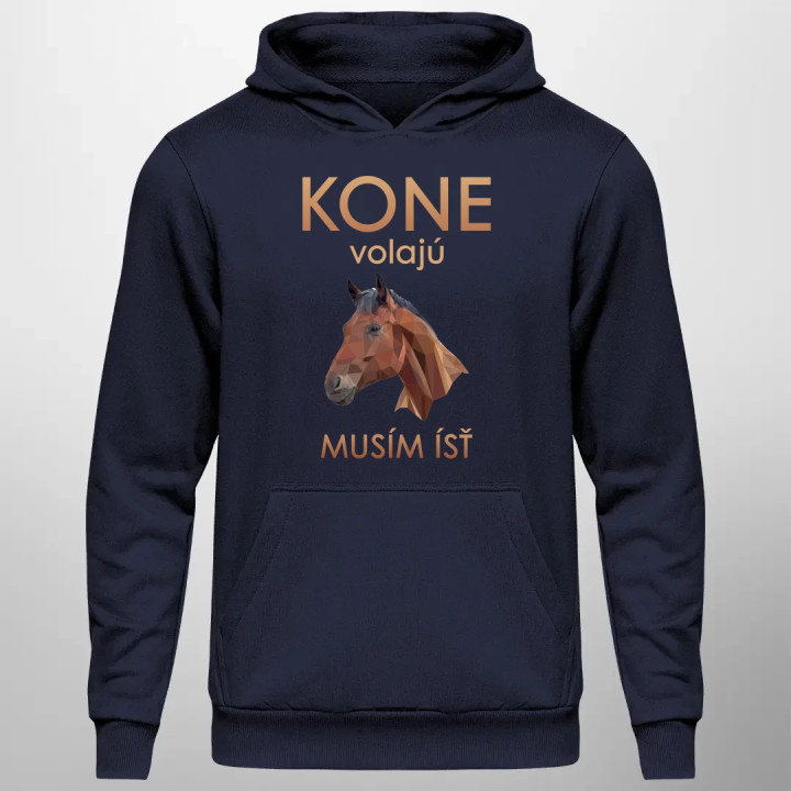 Kone volajú - musím ísť  - pánska mikina s potlačou