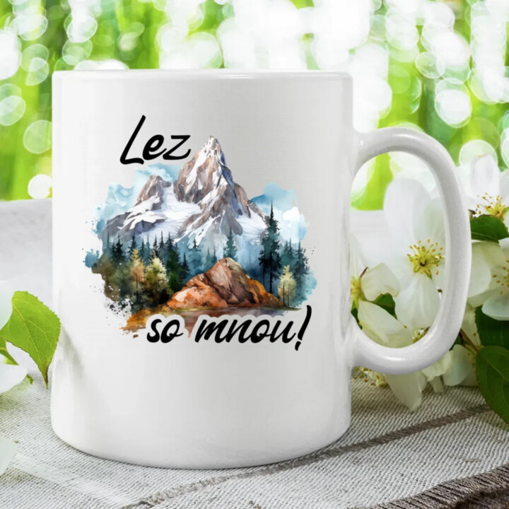 Lez so mnou! - keramický hrnček s potlačou