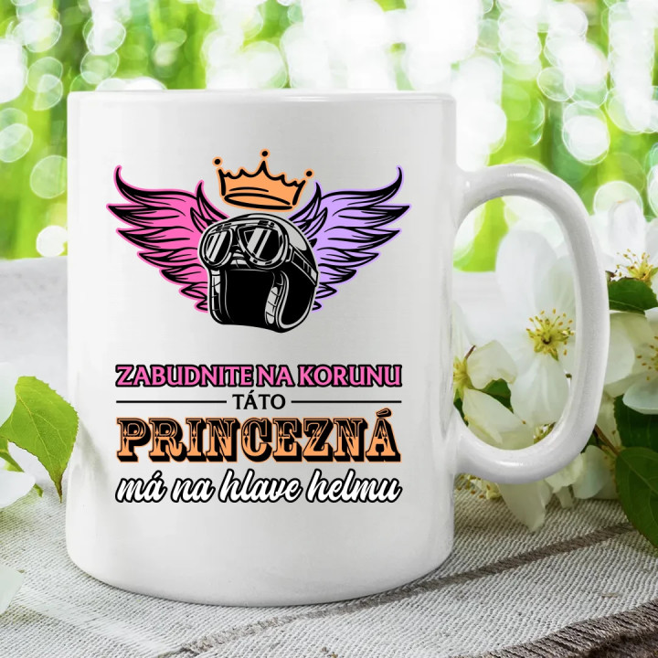 Zabudnite na korunu - táto princezná má na hlave helmu V2 - keramický hrnček s potlačou
