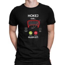 Hokej volá, musím ísť  - pánske tričko s potlačou