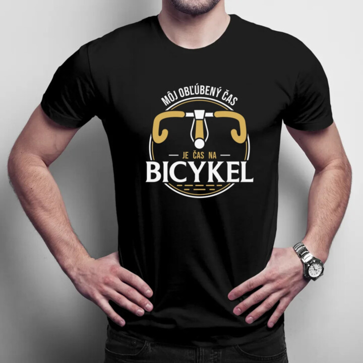 Môj obľúbený čas: je čas na bicykel V2 - pánske tričko s potlačou